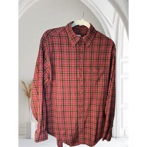 Brooks Brothers 346 Mens Red Plaid‎ Long Sleeve Button Down Shirt medium
